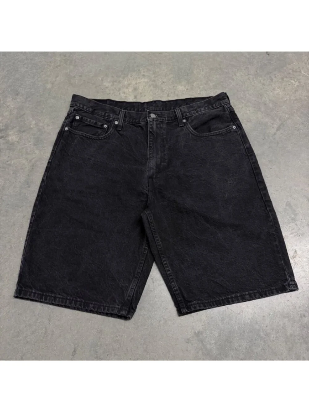 Levi's 2000s Black 469 Loose Fit Denim Shorts
